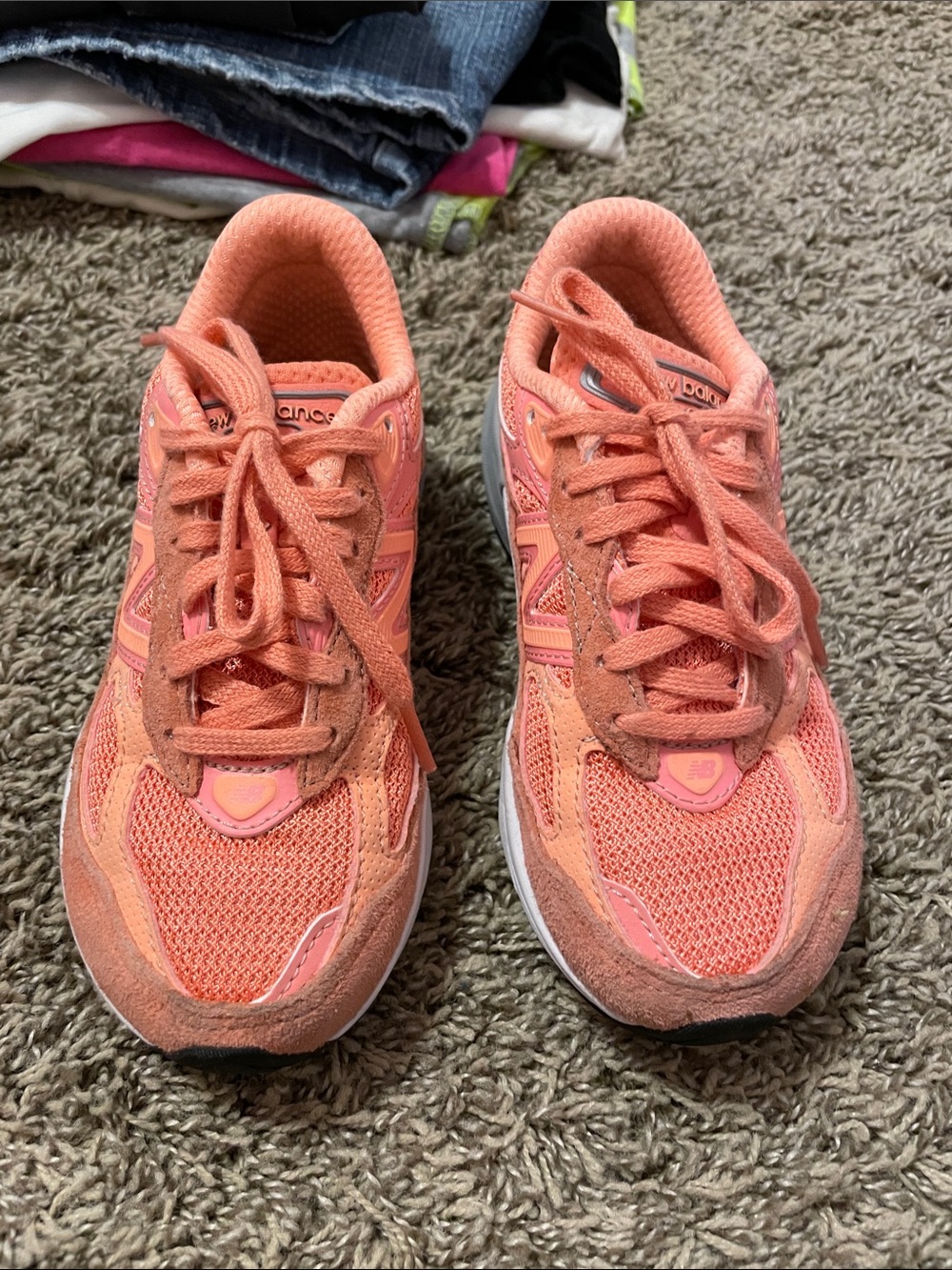 New Balance Kids Coral Pink Athletic Sneakers